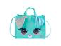 Un sac à main turquoise avec un visage adorable