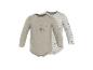 Lot de 2 bodies bébé à manches longues, un beige avec Winnie l'Ourson et un rayé.