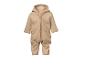Combinaison bébé beige avec capuche et fermeture éclair