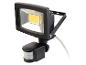 Projecteur LED noir avec capteur de mouvement.