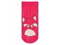 Chaussettes roses à motif renard pour enfant.