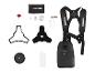 Accessoires Parkside pour débroussailleuse : harnais, tête de fil, lame à 3 dents et kit d'outils.