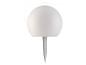 Lampe de jardin sphérique blanche sur piquet, diamètre 20 cm, hauteur 17 cm