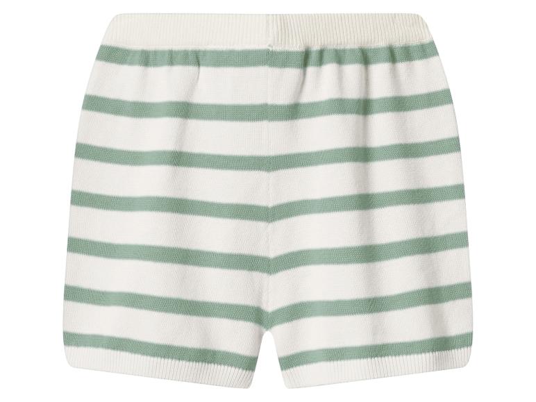 Short en tricot rayé blanc et vert