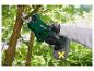 Une personne utilise un sécateur Parkside X20V Team pour tailler une branche d'arbre.