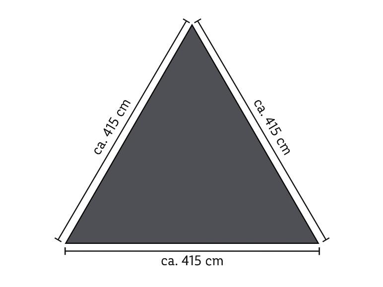 Diagramme d'un triangle équilatéral d'environ 415 cm de côté.