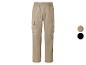 Pantalons cargo beige et noirs.