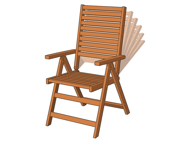 Aller en mode plein écran : LIVARNO home Set de table de jardin + 6 fauteuils pliants Sevilla en bois d'acacia - Image 8