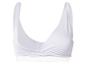 Soutien-gorge d'allaitement blanc avec détails en dentelle.