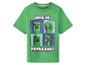 T-shirt enfant vert Minecraft avec imprimé Creeper et texte « GAME ON »