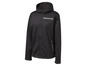 Une veste softshell noire à capuche de la marque MNT Challenge.