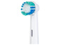 Une tête de brosse à dents électrique avec des poils bleus et verts.