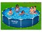 Piscine Bestway Steel Pro familiale avec accessoires.