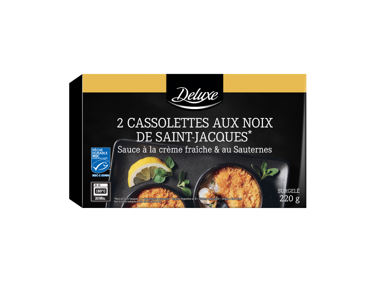 Cassolettes aux noix de Saint-Jacques Deluxe, sauce crème fraîche et Sauternes, 220g