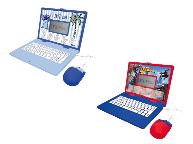 Ordinateur portable pour enfants LEXIBOOK avec motif Disney Stitch ou Spiderman.