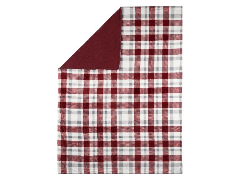 Couverture douce à carreaux rouges, blancs et gris
