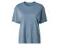 T-shirt bleu uni à manches courtes et col rond.