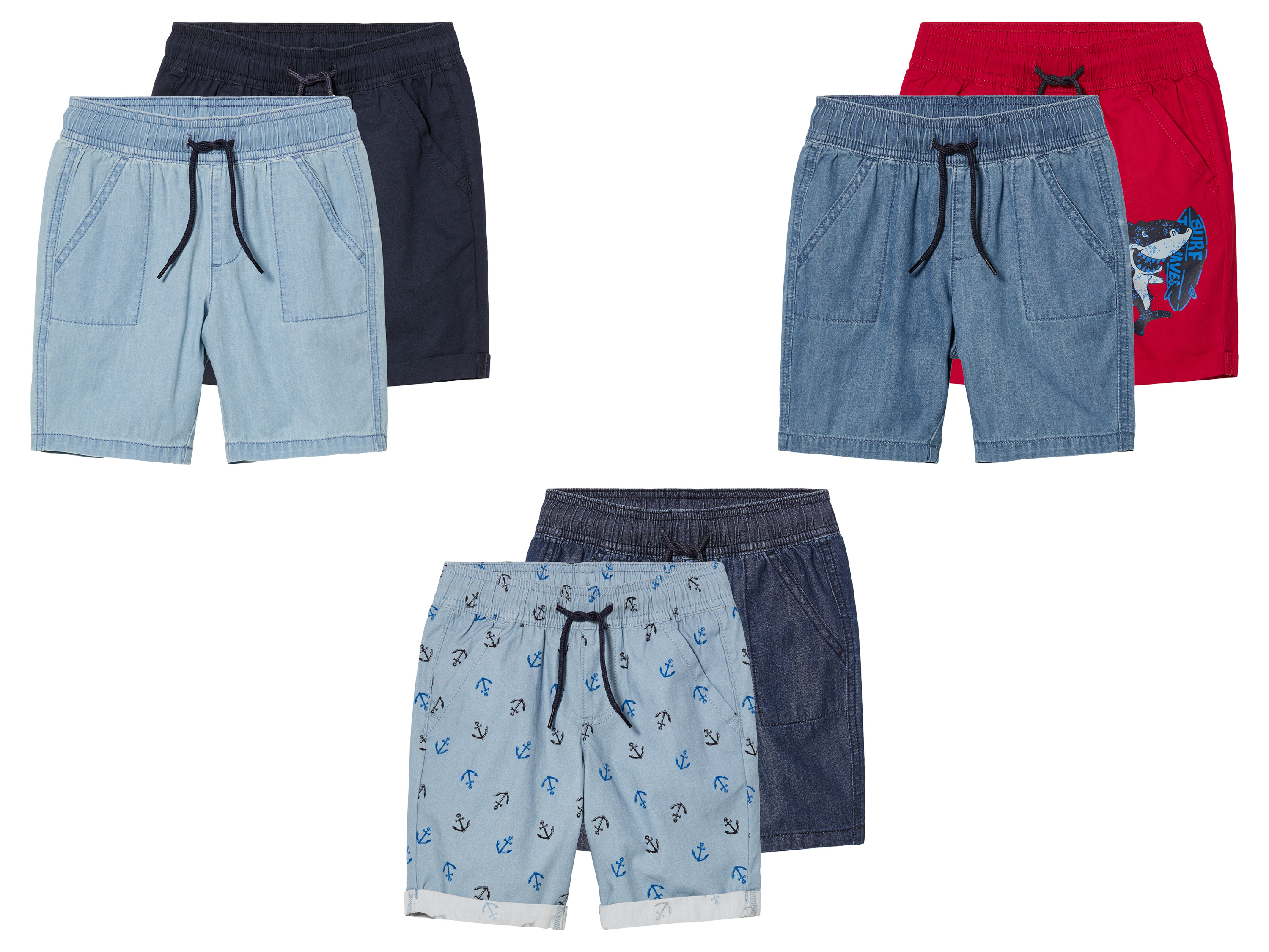 lupilu® Lot de 2 shorts petit garçon