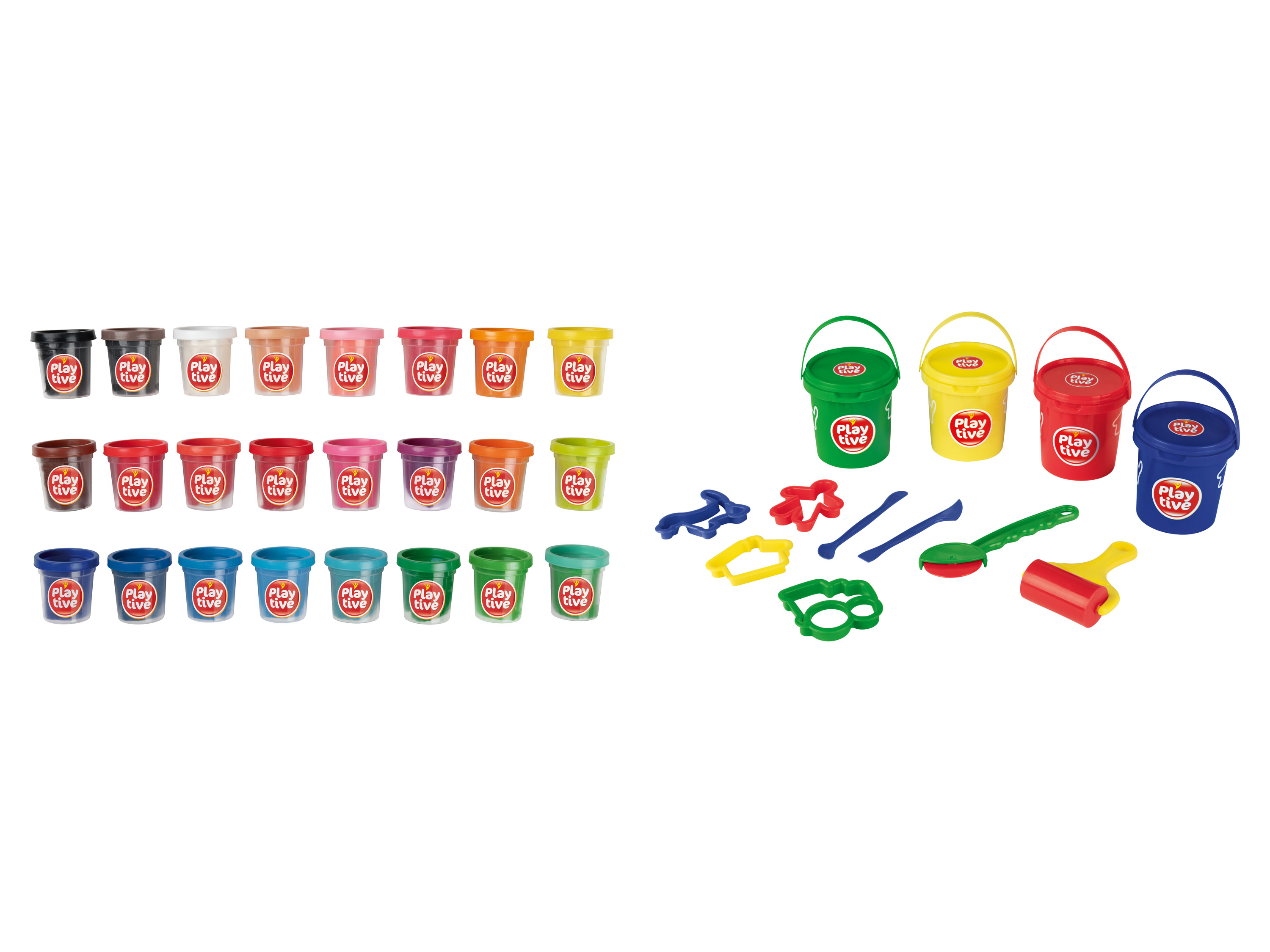 Playtive Set de pâte à modeler 24 ou 12 pièces