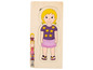 Puzzle en bois avec une fille, des organes et un squelette.
