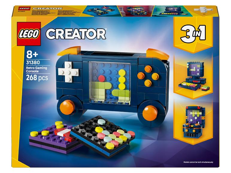 Ensemble console de jeu avec 3 modèles différents, 268 pièces, pour 8 ans et plus.