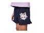 Pyjama fille : haut violet et short bleu marine à volants, motif chat mignon.