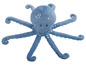 Une peluche poulpe bleue à pois.