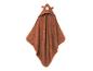 Serviette de bain bébé marron à capuche avec motif ours