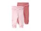 Deux paires de pantalons de bébé roses et rose foncé