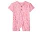 Barboteuse rose à manches courtes pour bébé avec motif floral