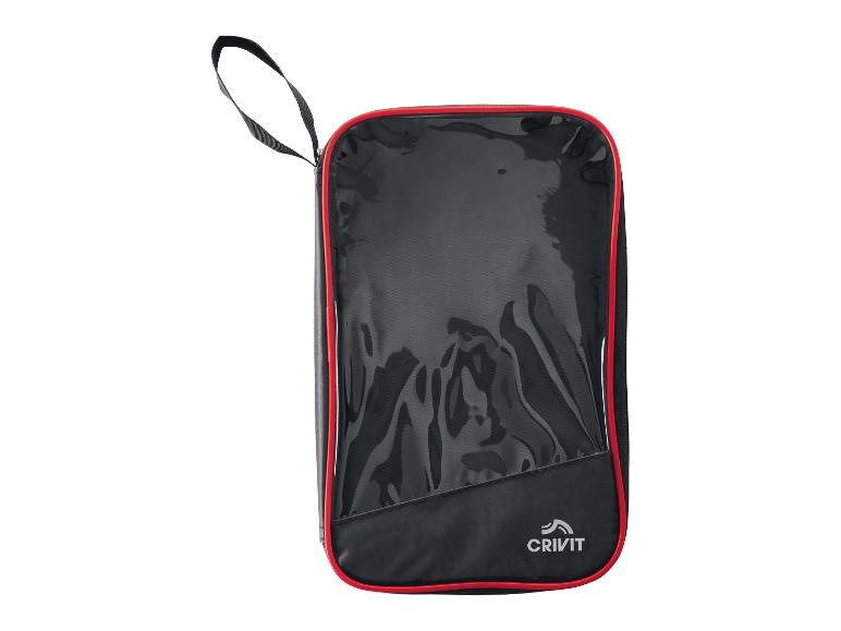Sac de sport Crivit noir avec fenêtre transparente.