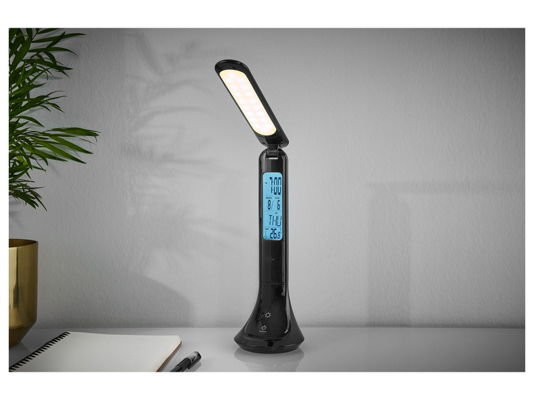 Aller en mode plein écran : LIVARNO home Lampe de table sans fil avec horloge - Image 2