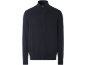 Cardigan zippé en maille bleu foncé à col montant pour homme.