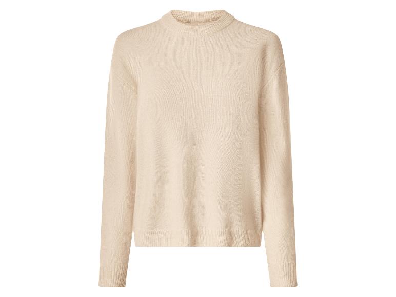 Pull en maille beige à col rond