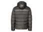 Blouson d'hiver gris foncé à capuche.