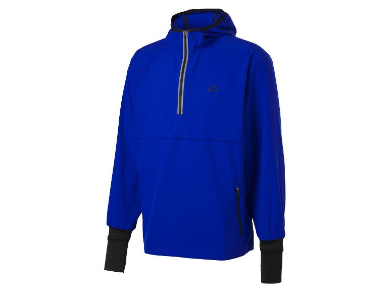 Veste à capuche bleue pour homme avec demi-fermeture éclair