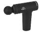 Pistolet de massage noir avec tête ronde et logo blanc