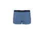 Caleçon boxer bleu avec ceinture élastique noire, vue arrière.