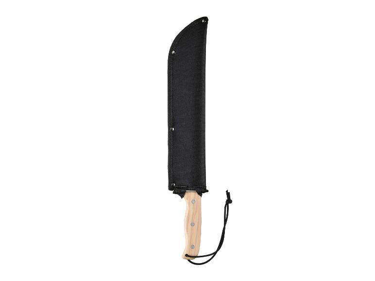 Machette avec manche en bois et étui noir