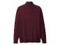 Pull bordeaux à col roulé.