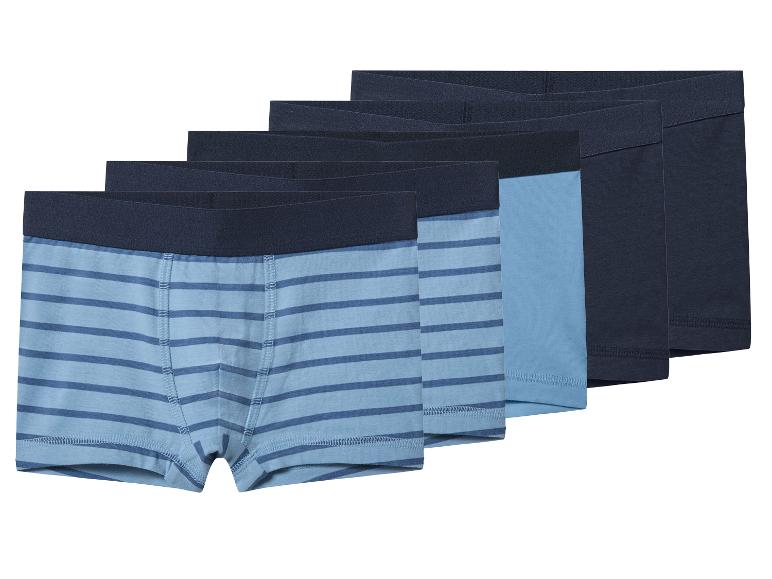 Boxers pour hommes dans les tons bleus, unis et rayés.