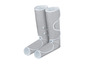 Deux manchons de massage gris pour les jambes.