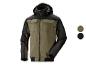 Veste de travail homme vert olive et noir avec capuche et poches avant.
