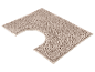 Tapis de bain beige en forme de U.