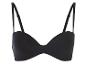 Soutien-gorge noir sans bretelles.