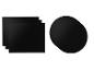 Sets de tapis de cuisson noirs rectangulaires et ronds