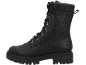 Botte femme noire à lacets avec semelle épaisse.