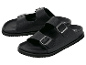 Une paire de tongs noires Esmara à doubles boucles.