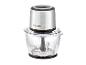 Un robot de cuisine SilverCrest en acier inoxydable avec un bol en verre.