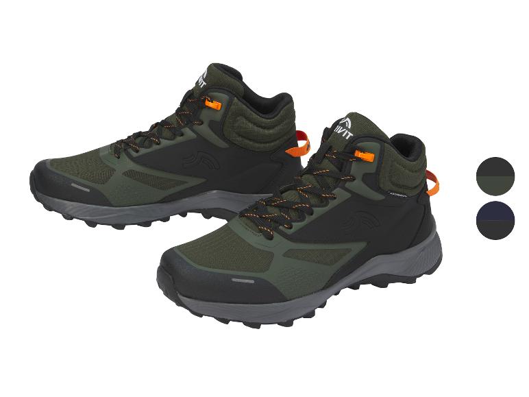 Chaussures de randonnée hautes Likit, vert olive et noir.